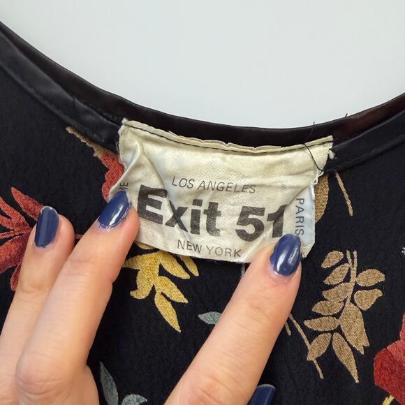 VTG Exit 51 Whimsygoth Fairy Dark Floral 90s Y2K Strappy Maxi Dress (S/M) - Picture 7 of 9